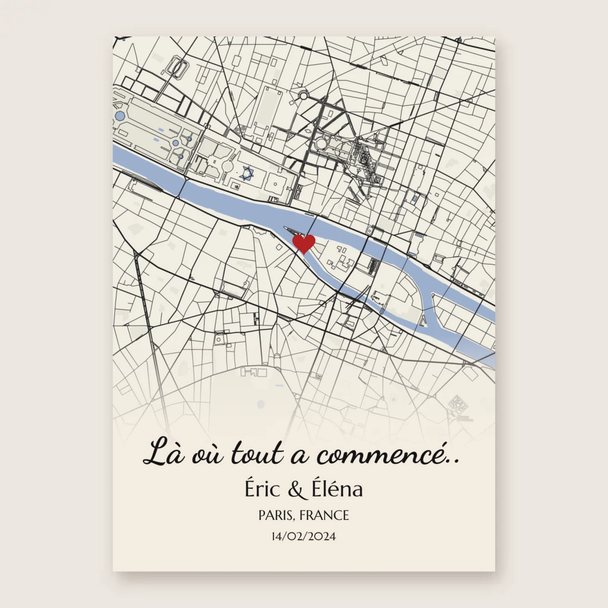 Affiche lieu de rencontre style Encre classique