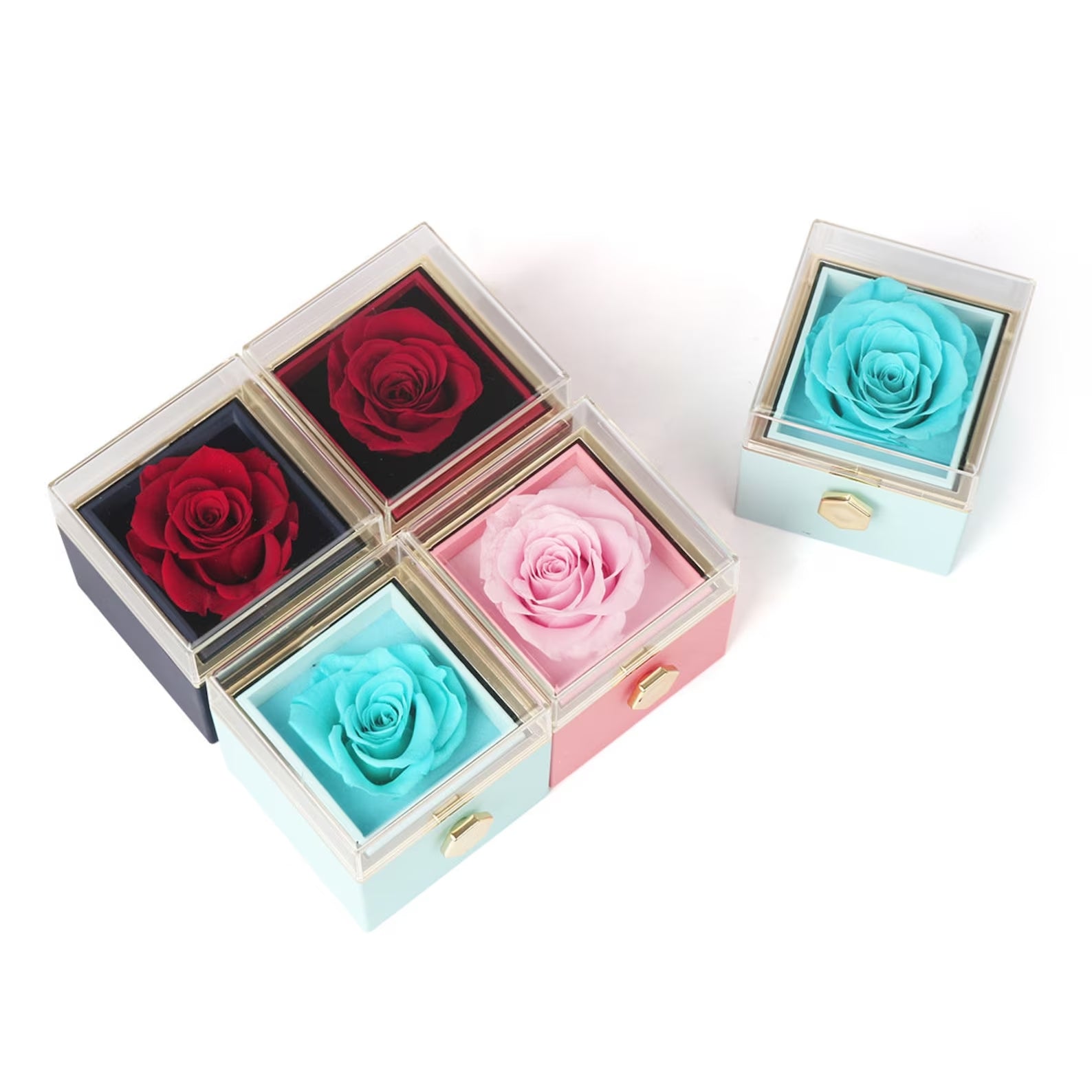 Coffret Rose Éternelle - Avec Collier Gravé & Rose